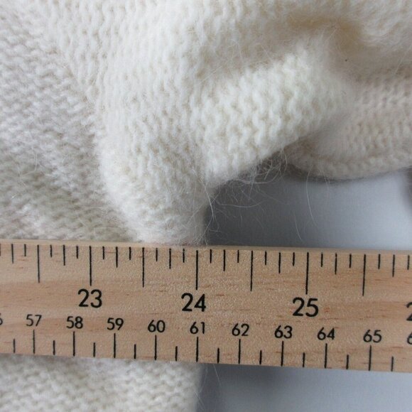 Liz Claiborne Womens Cable Knit Sweater M Ivory Angora Lambswool Coastal Vtg 348 - Picture 9 of 11